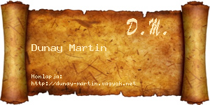 Dunay Martin névjegykártya